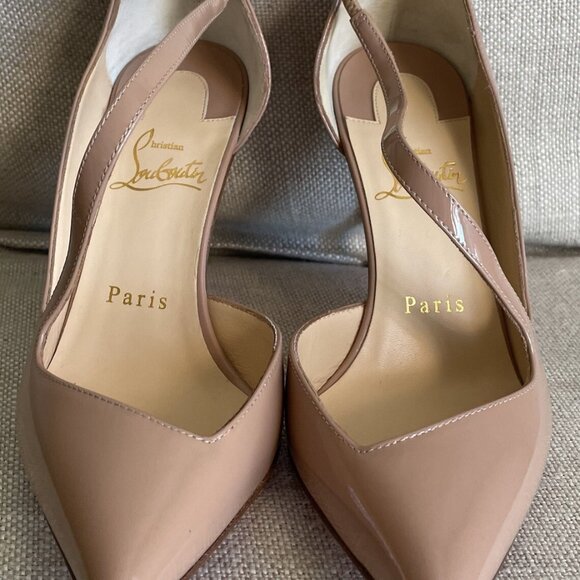 Christian Louboutin Nude Patent Leather Jumping Cross Strap Pump - Picture 2 of 14